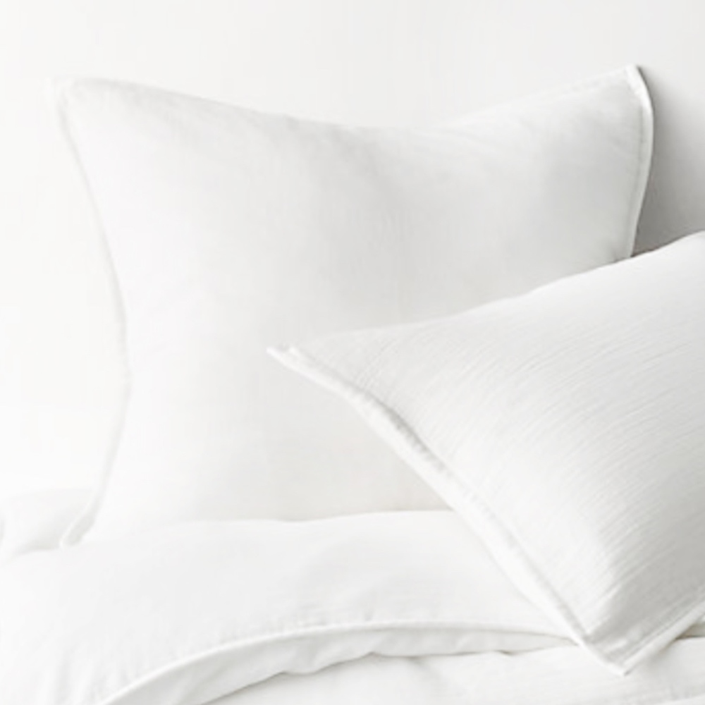 White Washed Cotton Guaze Euro Sham